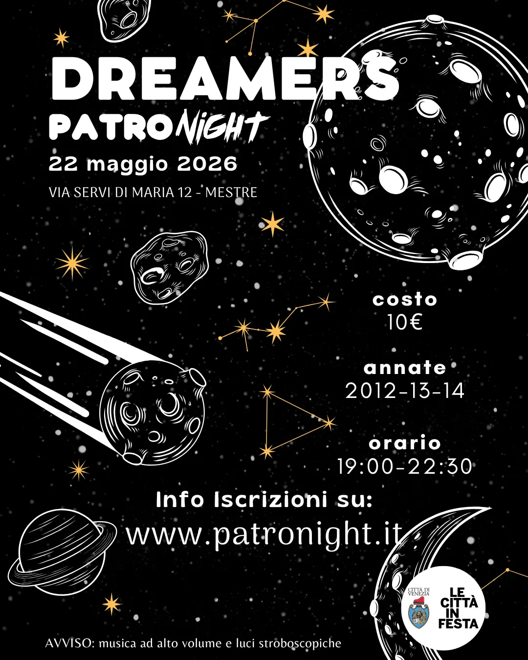 Locandina Patronight 22 maggio 2026